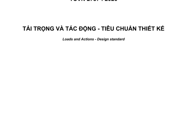 TCVN 2737-2020 - TẢI TRỌNG VÀ TÁC ĐỘNG  - TIÊU CHUẨN THIẾT KẾ