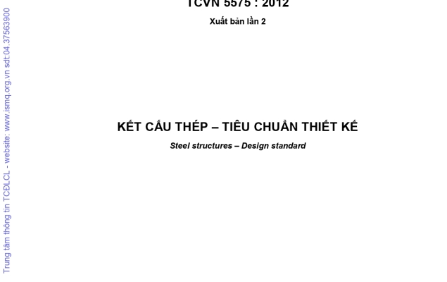 TCVN 5575:2012 - KẾT CẤU THÉP - TIÊU CHUẨN THIẾT KẾ